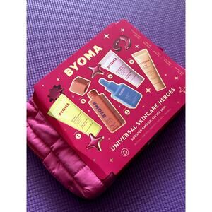 Byoma Universal Skincare Heroes Gift Set New 5 Piece With Makeup Bag serum toner